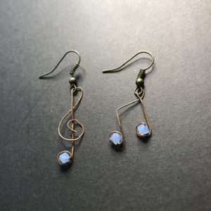 Copper Music Note Earrings