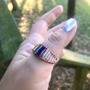 Copper Woven Rainbow Ring