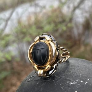 Unisex Mirrored Scarab Ring